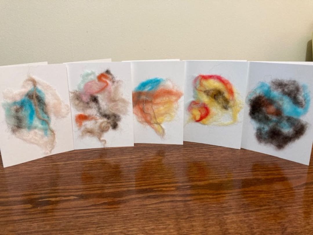 Oneofakind Felted Greeting Cards Etsy