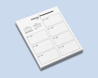 Weekly Planner Notepad, Minimalist Desktop Calendar, Dated Memo Pad Organizer