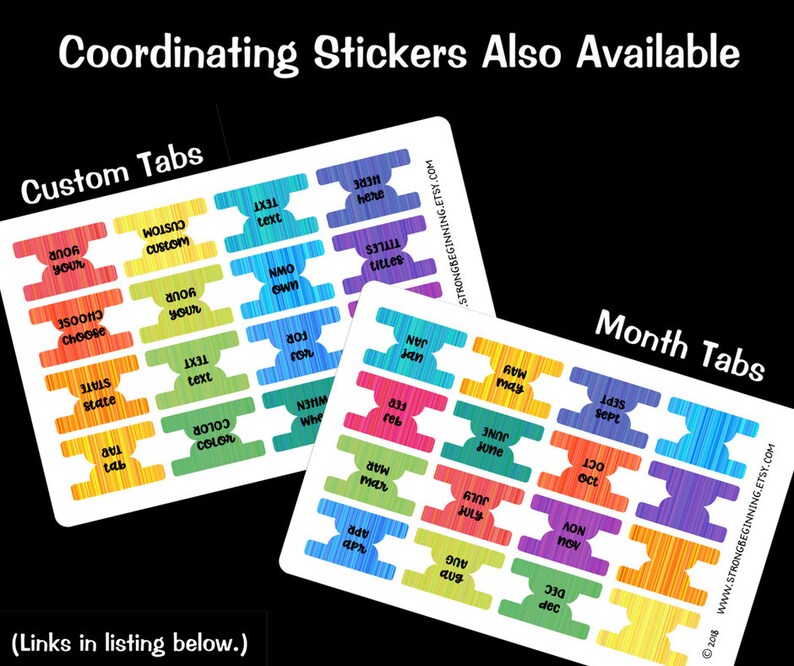 Multistripe Divider Tab Stickers Bullet Journal Stickers Etsy