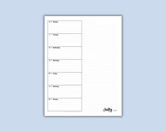 Dated Printable Weekly Planner, Minimalist Academic Calendar Pages