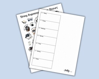 Weekly Planner Notepad with Stickers, Academic Calendar, Dated Desktop Memo Pad Organizer
