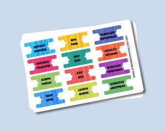 Multi-Stripe Month Planner Tab Stickers, Bullet Journal Dividers