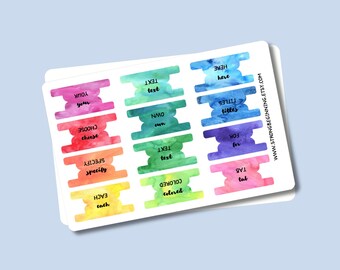 Personalized Planner Stickers, Watercolor Page Tabs