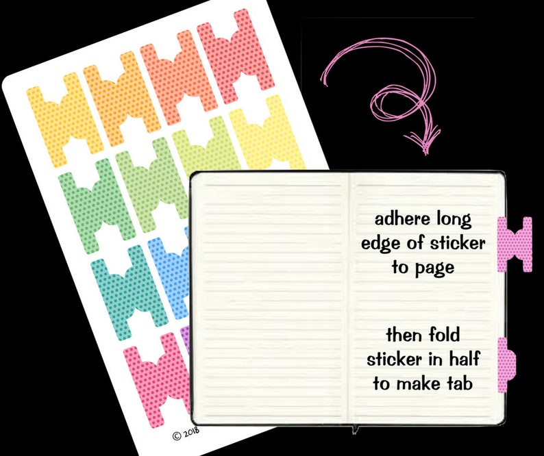 Dot Month Divider Tab Stickers Bullet Journal Stickers Etsy