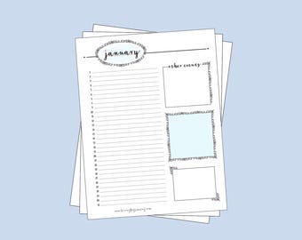 Printable Perpetual Birthday Calendar, Letter Size (PDF)