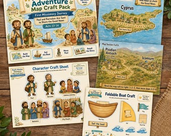 Paul’s First Missionary Journey Map Craft Pack Series 1 - For Toddler Kids | Sunday School Bible Activity | Apostle Paul Printable