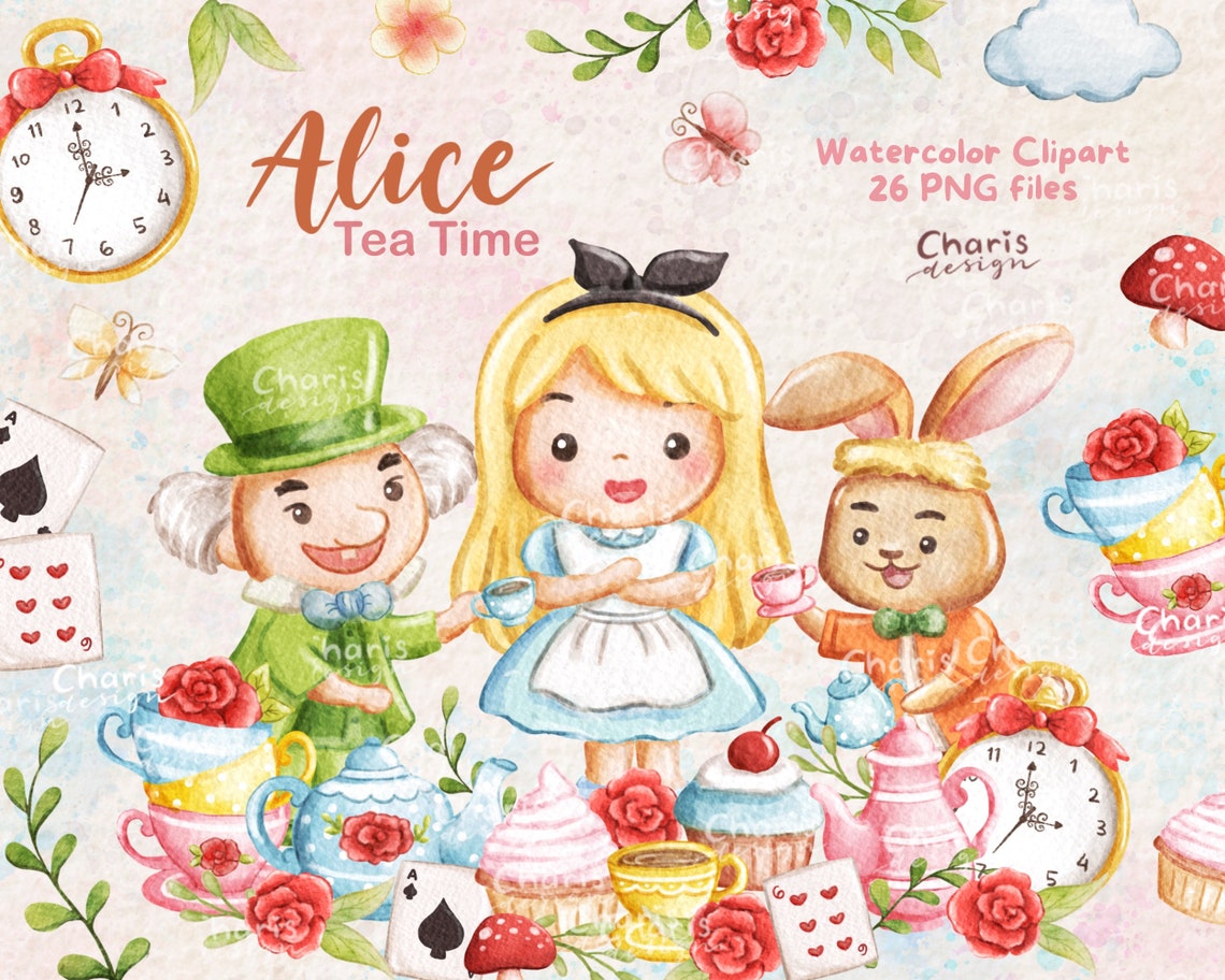 Alicia en la hora del té del país de las maravillas - Etsy España