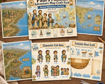 Paul's Second Missionary Journey Map Craft Pack Series 2 - For Toddler Kids | Sunday School Bible Activity | Apostle Paul Printable