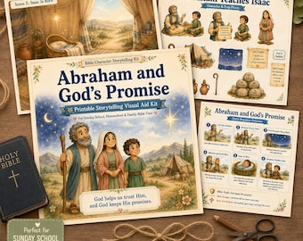 Abraham and God's Promise Printable Storytelling Kit For Toddler Kids | Sunday School Bible Lesson | Christian Homeschool Cutouts