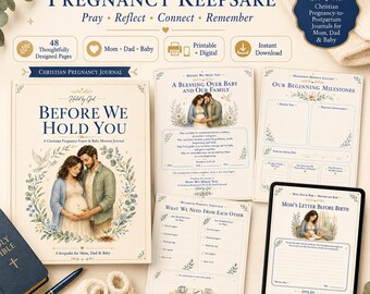 Christian Pregnancy Journal | Prayer and Baby Memory Keepsake for Mom, Dad, and Baby (Digital Download)