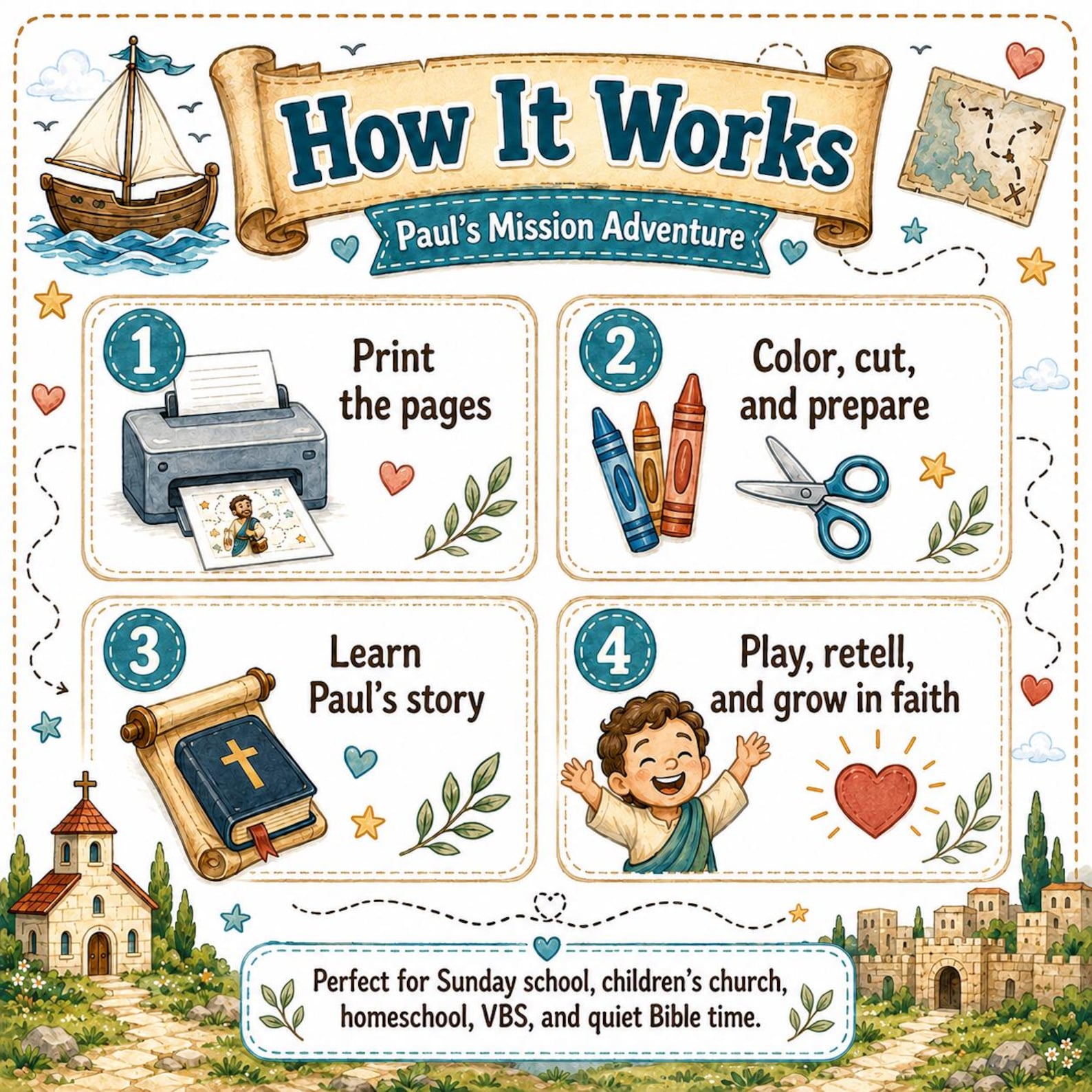 The Apostle Paul Mission Adventure Bible Craft Pack for Kids