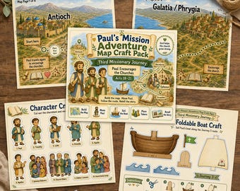 Paul's Third Missionary Journey Map Craft Pack Series 3 - For Toddler Kids | Sunday School Bible Activity | Apostle Paul Printable