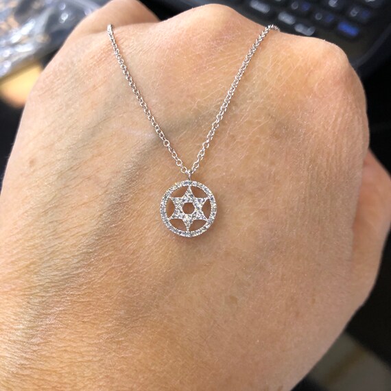Pave diamond star hotsell of david necklace