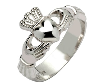 Claddagh Ring gestempelt Sterling Silber unisex R106