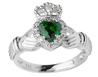 Claddagh Emerald CZ Cluster