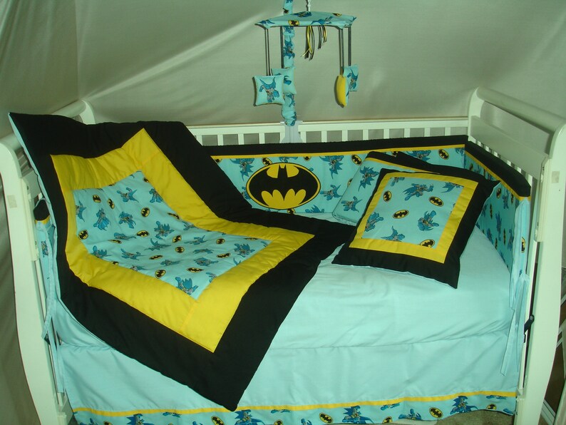 Batman Custom Made Or Made Bumperless Or In Pink Nursery Etsy
