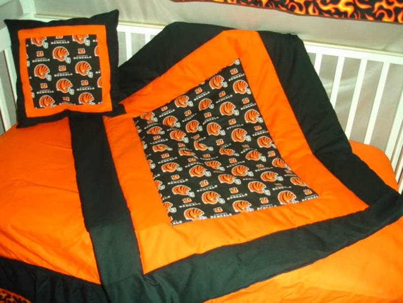 Cincinnatti Bengals Baby Crib Blanket Quilt Only Custom Made Etsy