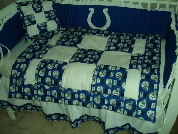 Indianappolis Colts Baby Crib Blanket Quilt Only Custom Made Etsy