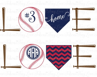 Baseball Love SVG Design for Silhouette and other craft cutters (.svg/.dxf/.eps/.pdf)