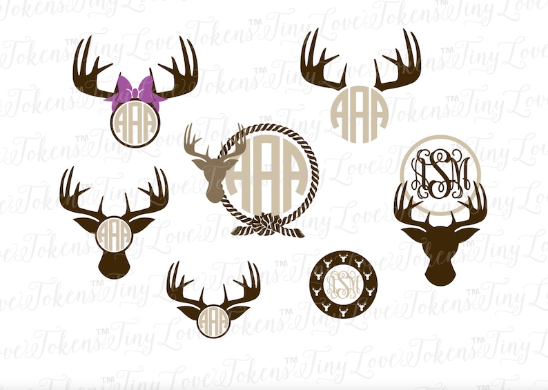 Download Buck Deer Doe Family Monogram Svg Design For Silhouette And Etsy