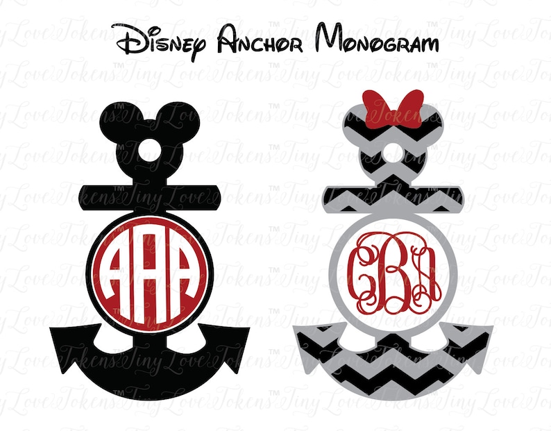 Download Disney Anchor Monogram SVG Design for Silhouette and other ...