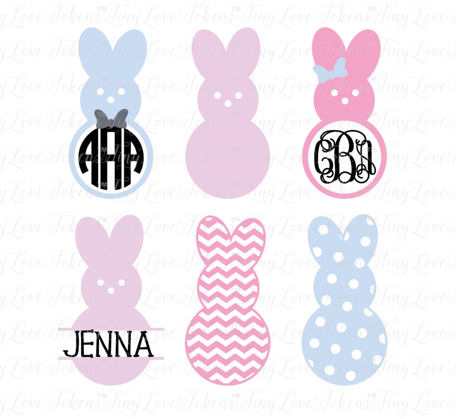 Peeps Monogram SVG Design for Silhouette and Other Craft | Etsy