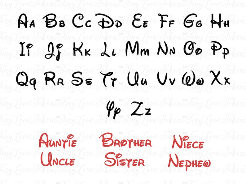 Download Disney Family plus Alphabet Design .svg/.dxf/.eps/.pdf ...