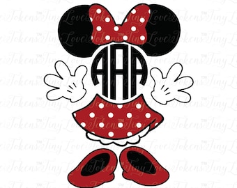 Mickey Mouse Monogram Frames SVG Collection, Minnie Mouse Monogram ...