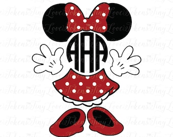 Minnie Monogram SVG Design for Silhouette and other craft cutters (.svg/.dxf/.eps/.pdf)