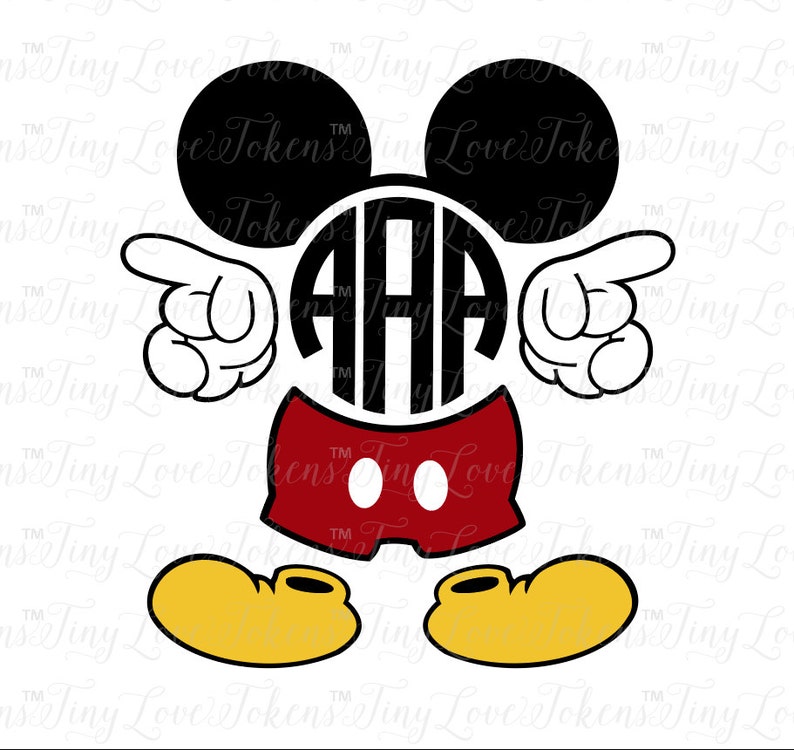 Mickey Mouse Monogram SVG Design for Silhouette and Other - Etsy