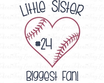 Little Sister Biggest Fan Baseball Design for Silhouette and other craft cutters (.svg/.dxf/.eps/.pdf)