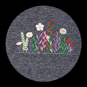 Comfort Colors Floral Pocket T-shirt. Embroidered Wild Flower Pocket ...