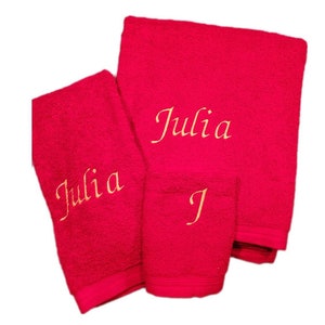 Personalized Embroidered Bath Towel, Custom Name, Housewarming Gift