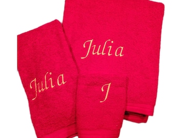 Personalized Embroidered Bath Towel, Custom Name, Housewarming Gift
