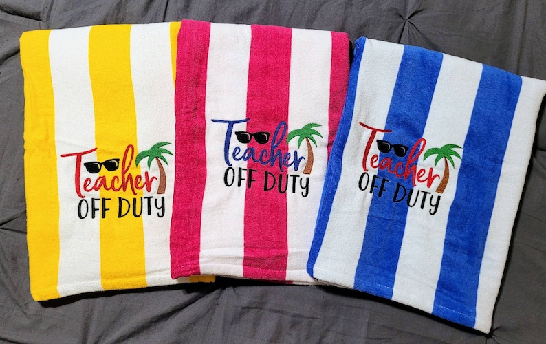 Teacher Gift Towel. Beach Towel for Teachers. Teacher Etsy