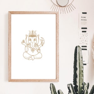 Ganesha Wall Art, Mid Century Modern Printable Art, Boho Wall Art, Boho Decor, Boho Prints, Boho Wall Decor, Spiritual Decor, Buddhist Art