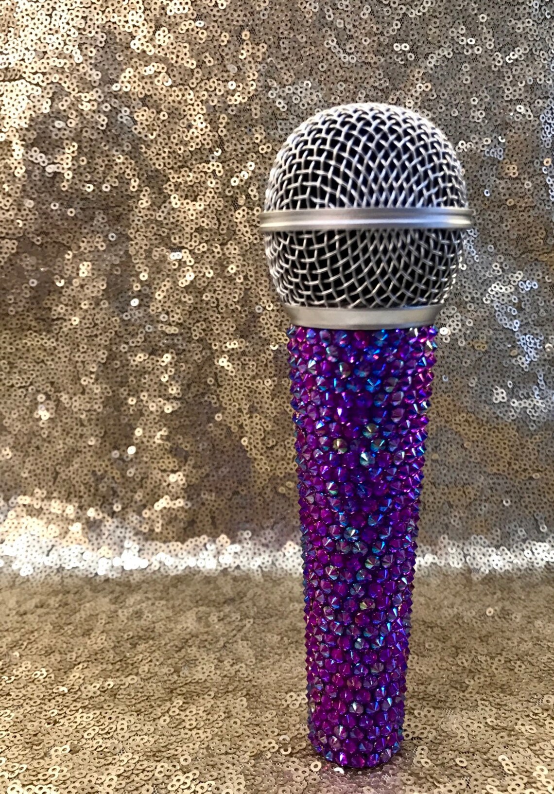 Rhinestone Bling Microphone Purple Etsy