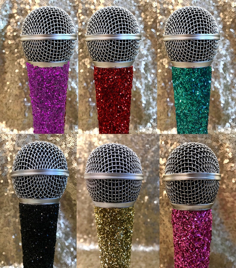 CUSTOM Glitter Bling Microphone Wired or Bluetooth Various Etsy