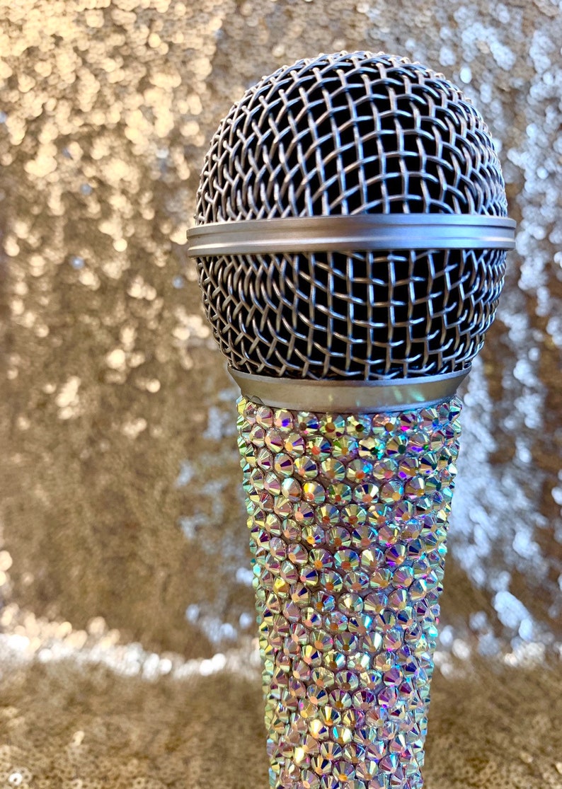 Rhinestone Bling Wired Microphone Vegas Etsy