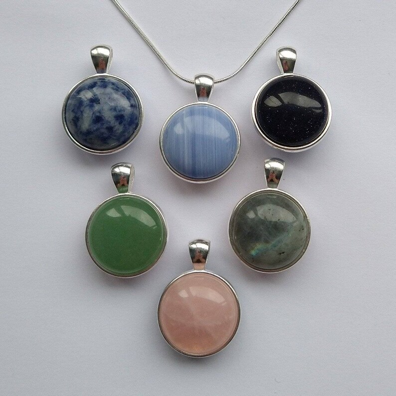 Double sided reversible gemstone crystal necklace 2 necklaces in one!