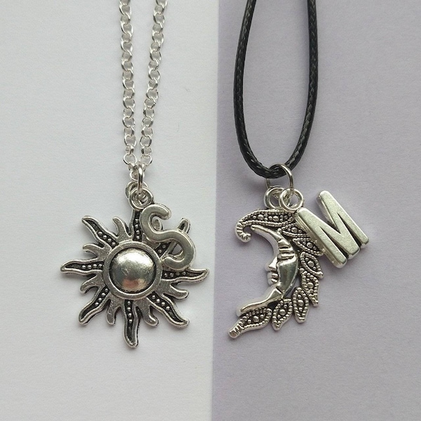 Couples Necklaces  Sun and Moon Set of 2