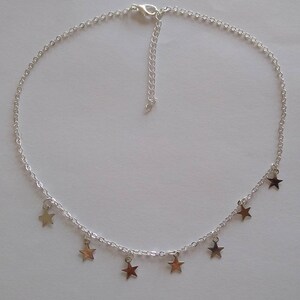 Beautiful dainty multi star choker necklace