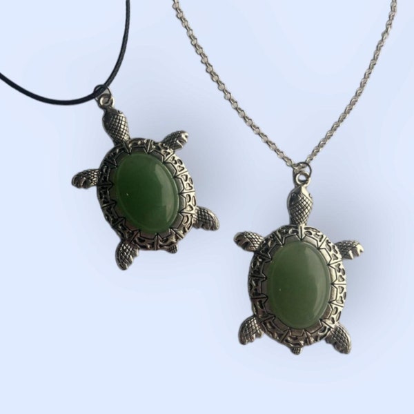 Collier tortue en aventurine verte