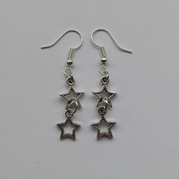 Mini double lucky star handmade earrings