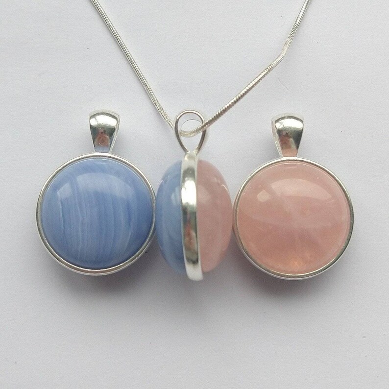 Double sided reversible gemstone crystal necklace 2 necklaces in one!