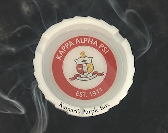 Kappa Alpha Psi Nupe Resin Ashtray – Crimson & Cream Fraternity Gift for Him