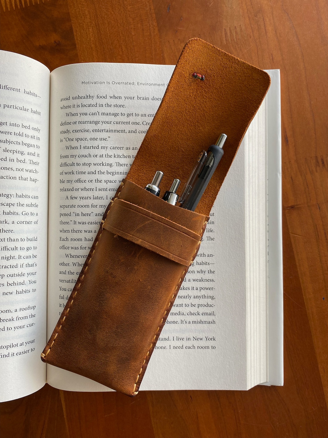 Handmade Thick Leather Fountain Pen Holder Leather Pen Pouch Etsy