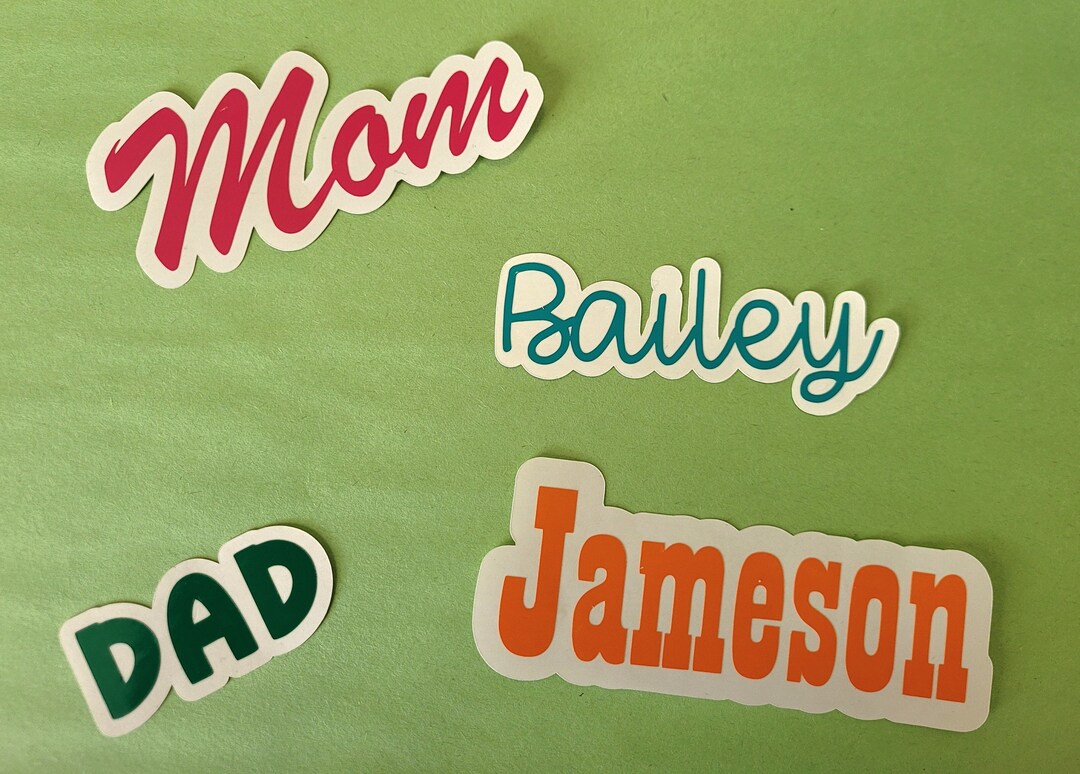 Personalized Vinyl Name Decals Etsy
