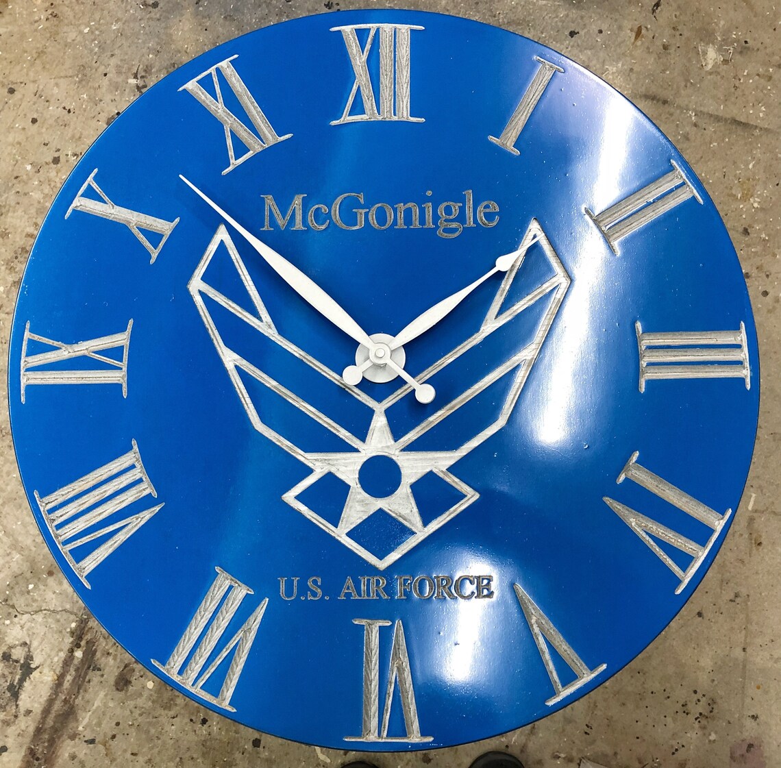 Personalized Air Force Military Clock. Custom Name Time Clock. Etsy