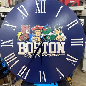 Man cave clock, man cave sports clock, Boston City of Champions, Patriots Clock, red sox clock, celtics clock, bruins clock, boston clock, 2